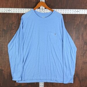 HUK Waypoint Long Sleeve Shirt Performance Fishing Tee Powder Blue Men XL Pocket